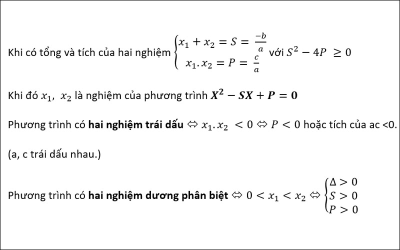 Trường hợp phương trình bậc hai có hai nghiệm